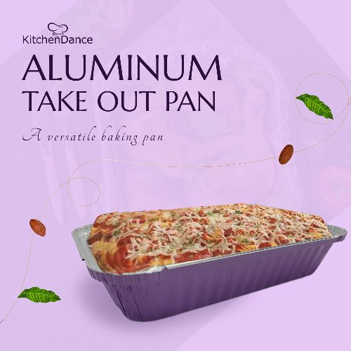 Colored 1½ lb. Shallow Foil Oblong Pan with Plastic Lid #6417P KitchenDance