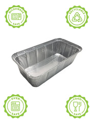 2 lb. Disposable Aluminum Foil Loaf Pan with Crimp-on Board Lid  #212L D&W Fine Pack