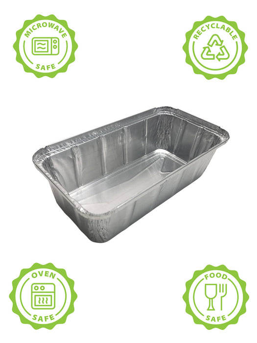 2 lb. Disposable Aluminum Foil Loaf Pan with Crimp-on Board Lid  #212L