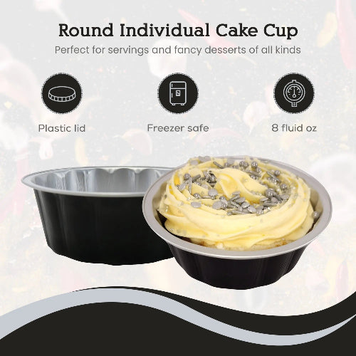8 oz. Round Disposable Aluminum Foil Colored Dessert pan  #A8NL KitchenDance