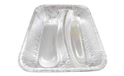 Disposable Aluminum Foil Two Compartment Hot Dog Tray   #215 Durable Packaging
