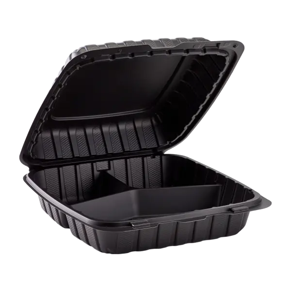 8 x 8 x 3 MFPP 3 Compartment Hinged Take Out Containers D&W Fine Pack