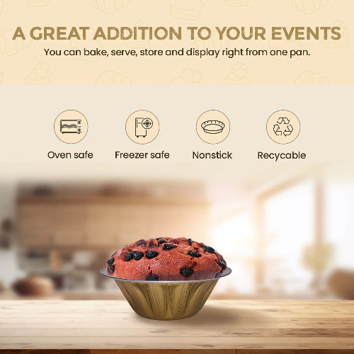 18 oz. Jumbo Disposable Aluminum Colored Pot Pie Pan  #A57NL KitchenDance