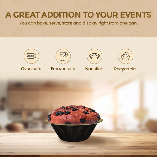 18 oz. Jumbo Disposable Aluminum Colored Pot Pie Pan  #A57NL KitchenDance