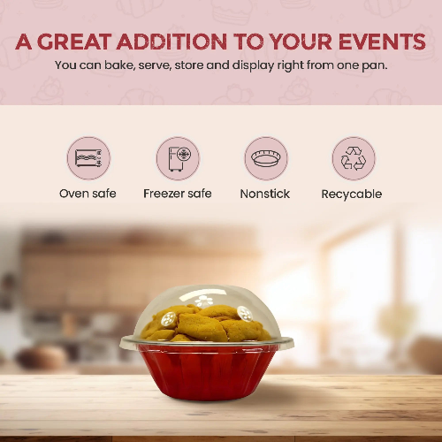 18 oz. Jumbo Disposable Aluminum Colored Pot Pie Pan with Dome Lid #A57P KitchenDance