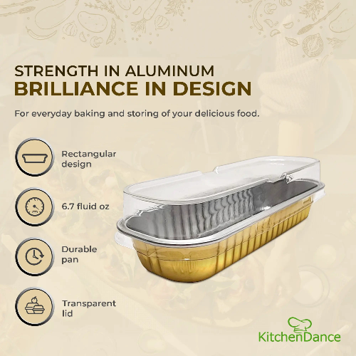 Rectangular Colored Aluminum Baking Tin with Plastic Lid - #A43P KitchenDance