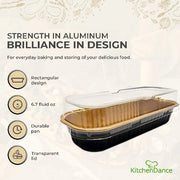 Rectangular Colored Aluminum Baking Tin with Plastic Lid - #A43P KitchenDance