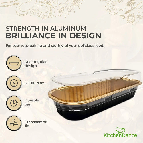Rectangular Colored Aluminum Baking Tin with Plastic Lid - #A43P KitchenDance