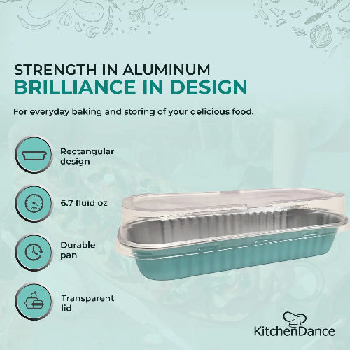 Rectangular Colored Aluminum Baking Tin with Plastic Lid - #A43P KitchenDance
