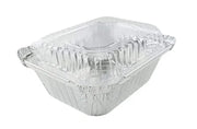 Disposable Aluminum Foil 1 lb. Carryout Pan with Plastic Lid    #220P HFA Inc. -- Handi-foil of America