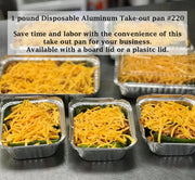 Disposable Aluminum Foil 1 lb. Take-out Pan with Board Lid  #220L Western Plastics