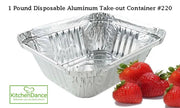 Disposable Aluminum Foil 1 lb. Take-out Pan with Board Lid  #220L Western Plastics