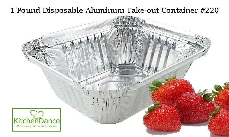 Disposable Aluminum Foil 1 lb. Take-out Pan with Board Lid  #220L Western Plastics