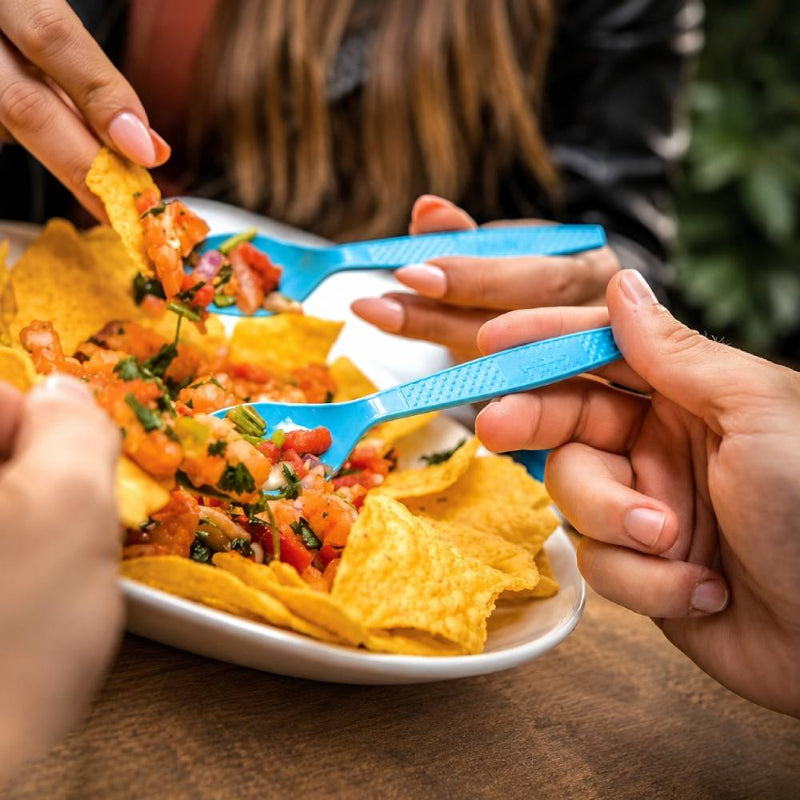 Phade® 6.1" Blue Compostable Unwrapped Spoons Bulk - Case of 650 - #222675