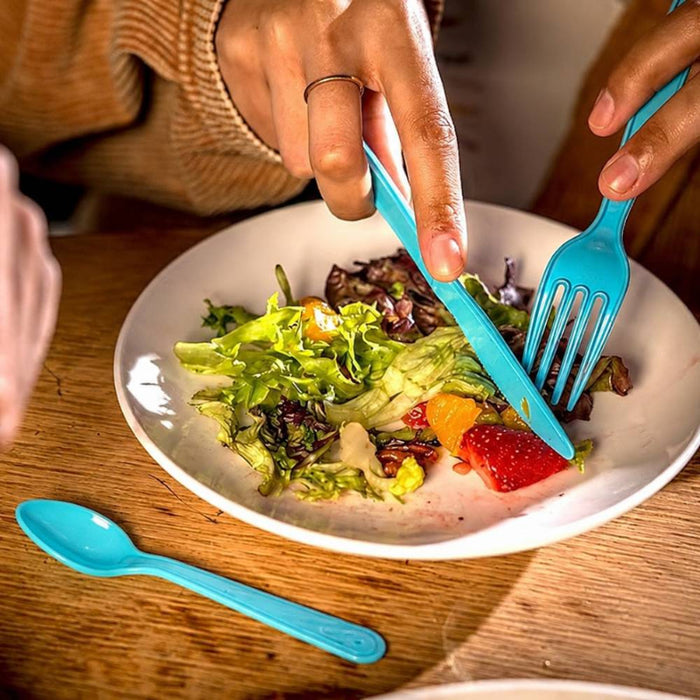 Phade® 6.1"-7.1" Compostable Wrapped Fork/Spoon/Knife Kit - Case of 225 - #222679