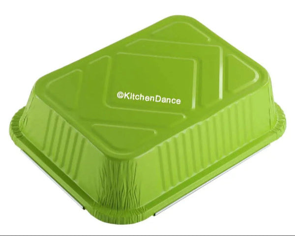 Colored Disposable Aluminum 3.75 Pound Carryout pan w/ Board Lid #3227L KitchenDance