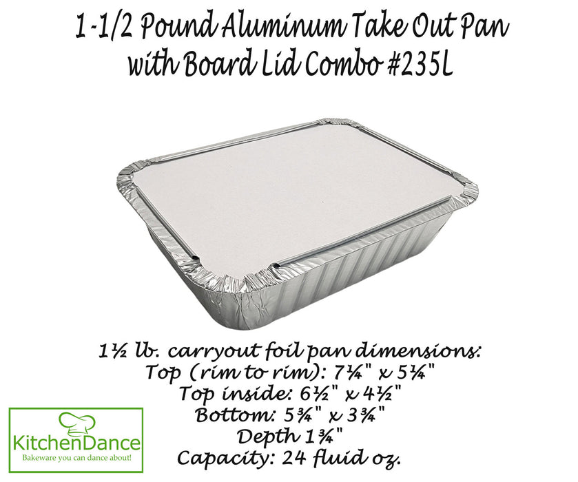 1½ lb. Foil Carryout Pan with Board Lid  #235L