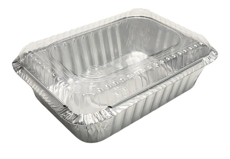 1½ lb. Aluminum Foil Carryout Pan with Plastic Lid Combo  #235P Western Plastics