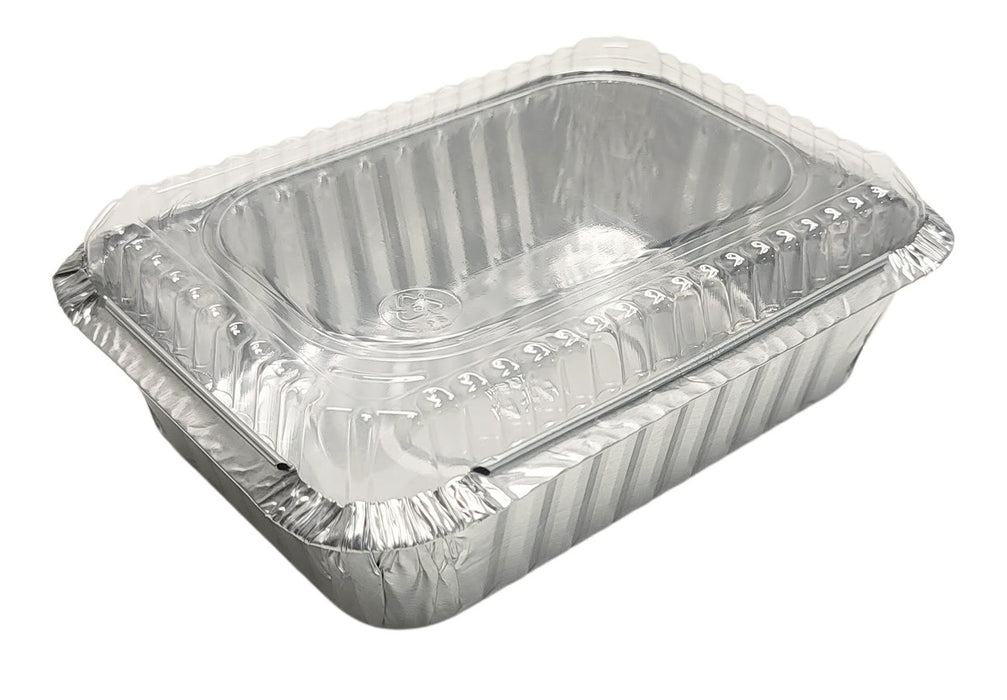 1½ lb. Aluminum Foil Carryout Pan with Plastic Lid Combo  #235P