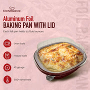 5" x 5" Colored Aluminum  Heavy Foil Square Pan with Lid Combo #A69P KitchenDance