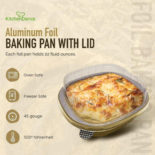 5" x 5" Colored Aluminum  Heavy Foil Square Pan with Lid Combo #A69P KitchenDance