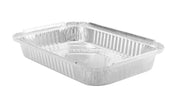 Disposable Aluminum 4 lb. Carryout Pan with Board Lid #240L Western Plastics