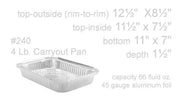 Disposable Aluminum 4 lb. Carryout Pan with Board Lid #240L Western Plastics