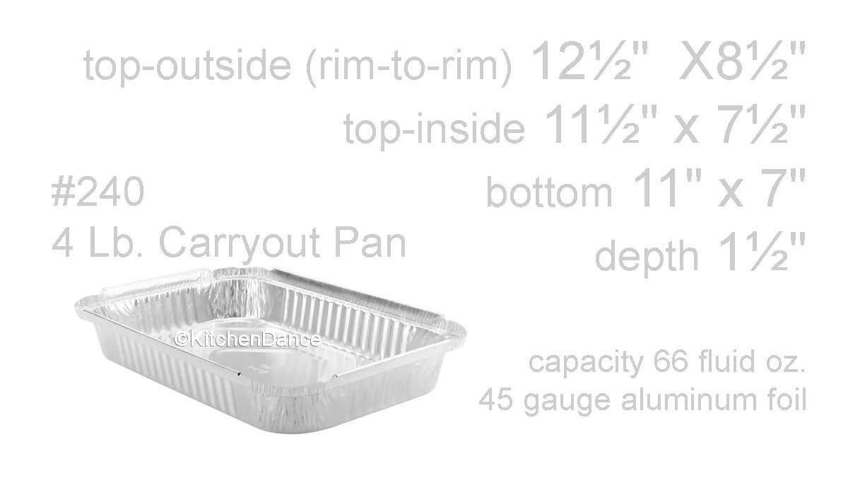 Disposable Aluminum 4 lb. Carryout Pan with Board Lid #240L