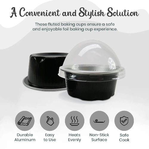 2 oz. Disposable Colored Foil Cup with Plastic Lid  #A3P KitchenDance