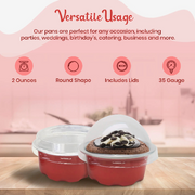 2 oz. Disposable Colored Foil Cup with Plastic Lid  #A3P KitchenDance