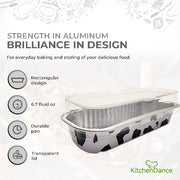 Rectangular Colored Aluminum Baking Tin with Plastic Lid - #A43P KitchenDance