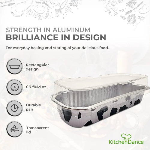 Rectangular Colored Aluminum Baking Tin with Plastic Lid - #A43P KitchenDance