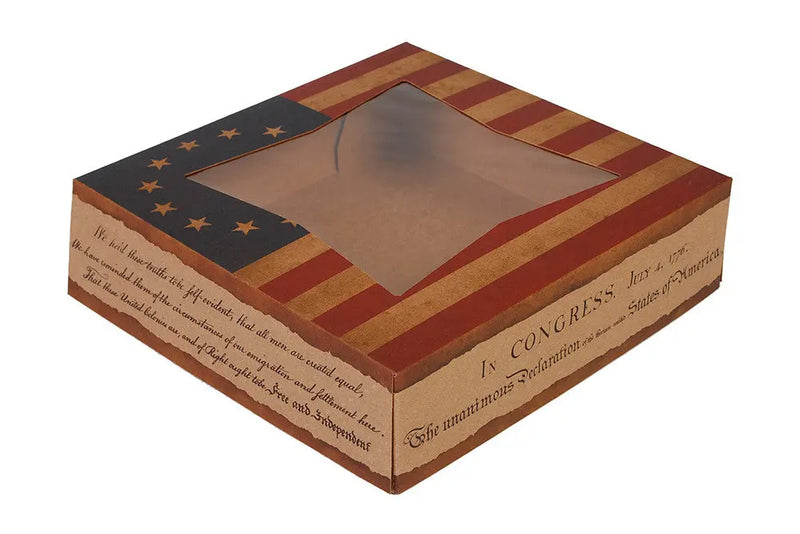 Southern Champion 10 x 10 x 2.5"  American Flag Pie Box #2484 Southern Champion