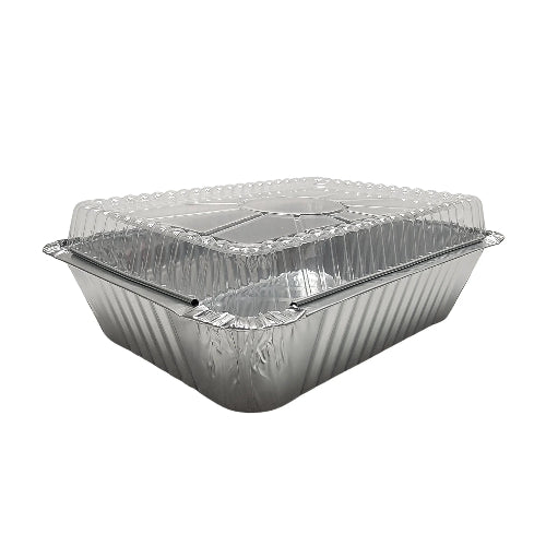 2¼ lb. Disposable Heavy Foil Carryout Pan with Plastic Lid   #6421P KitchenDance