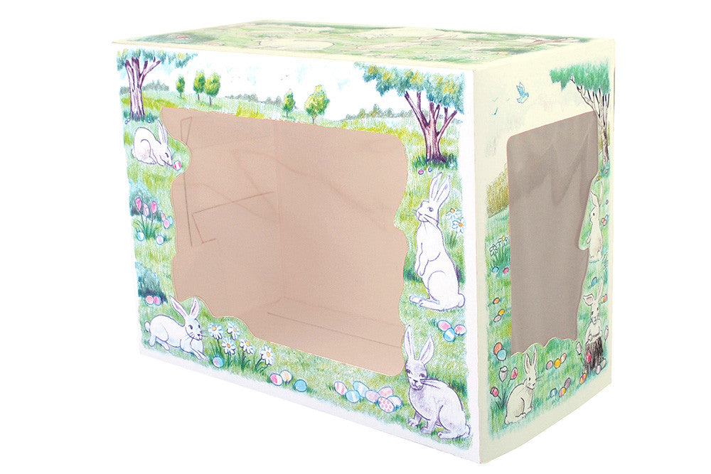 Cajas para panadería semiautomáticas con ventana en forma de conejito de Pascua de 7 x 10 x 5 in de Southern Champion - N.° 2491