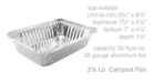 disposable aluminum foil 2¼ pound carryout/takeout pans, baking pans, food containers