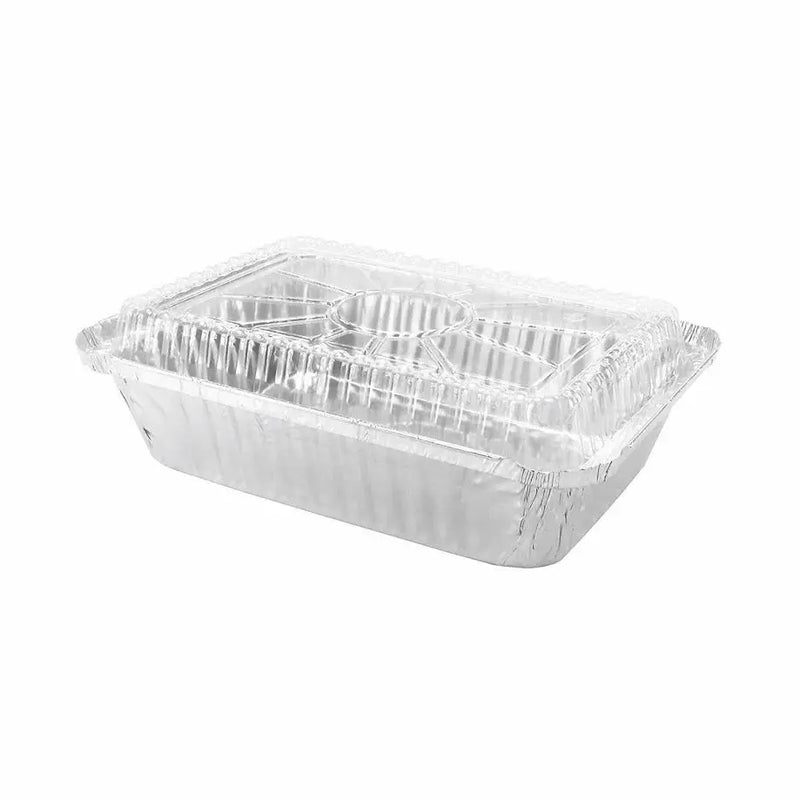2¼ lb. Disposable Aluminum Foil Carryout Pan with Plastic Lid  #250P HFA Inc. -- Handi-foil of America