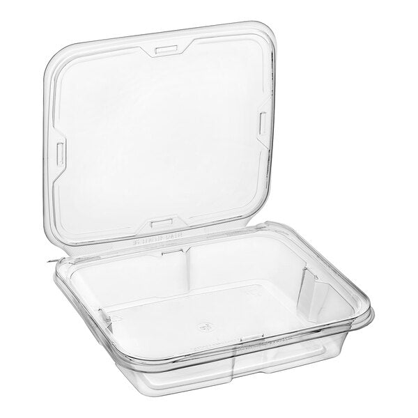 Inline Plastics Safe-T-Fresh 7x6 Rectangular Tamper Evident & Tamper Resistant Clamshell Container, 35 oz. - TS35