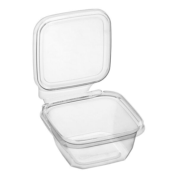 Inline Plastics Safe-T-Fresh 4x4 Square Tamper Evident & Tamper Resistant Clamshell Container, 12 oz. - TS4012