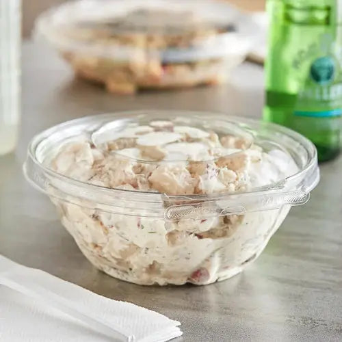 Safe-T-Fresh 24 oz. Tamper Evident & Tamper Resistant Plastic Clamshell Bowl - #TS24RN - KitchenDance