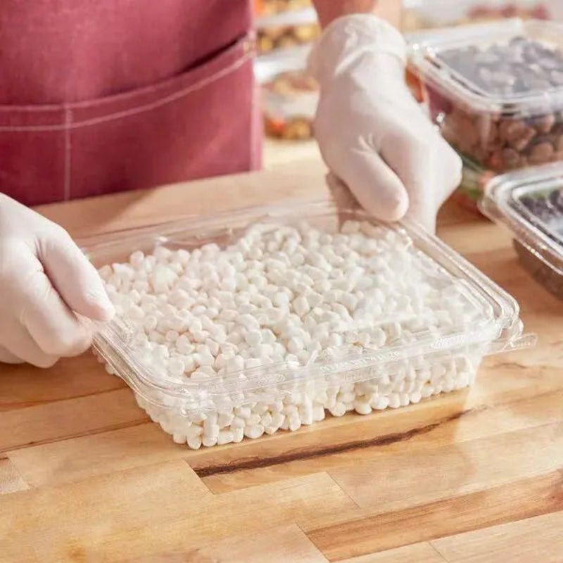 Safe-T-Fresh 7x6 Rectangular Tamper Evident Clear Deli Containers - #TS35