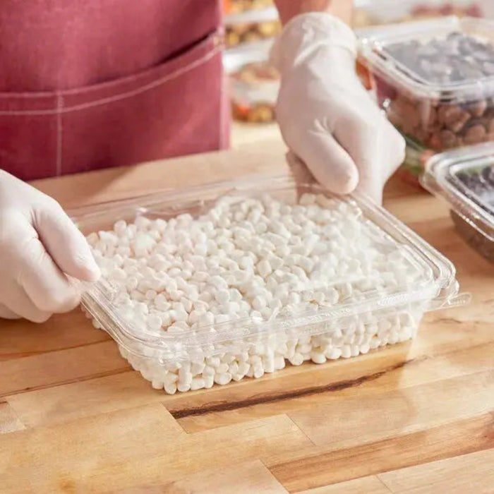 Safe-T-Fresh 7x6 Rectangular Tamper Evident Clear Deli Containers - #TS35