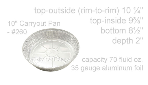 disposable aluminum foil 10" round baking pan, carryout pan, takeout pan