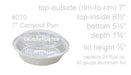 disposable aluminum foil 7" round carryout pan, takout pan, baking pan, food storage container with a plastic lid