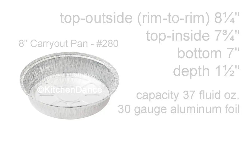 disposable aluminum foil 8" carryout pans / takeout pan, baking pan, food container