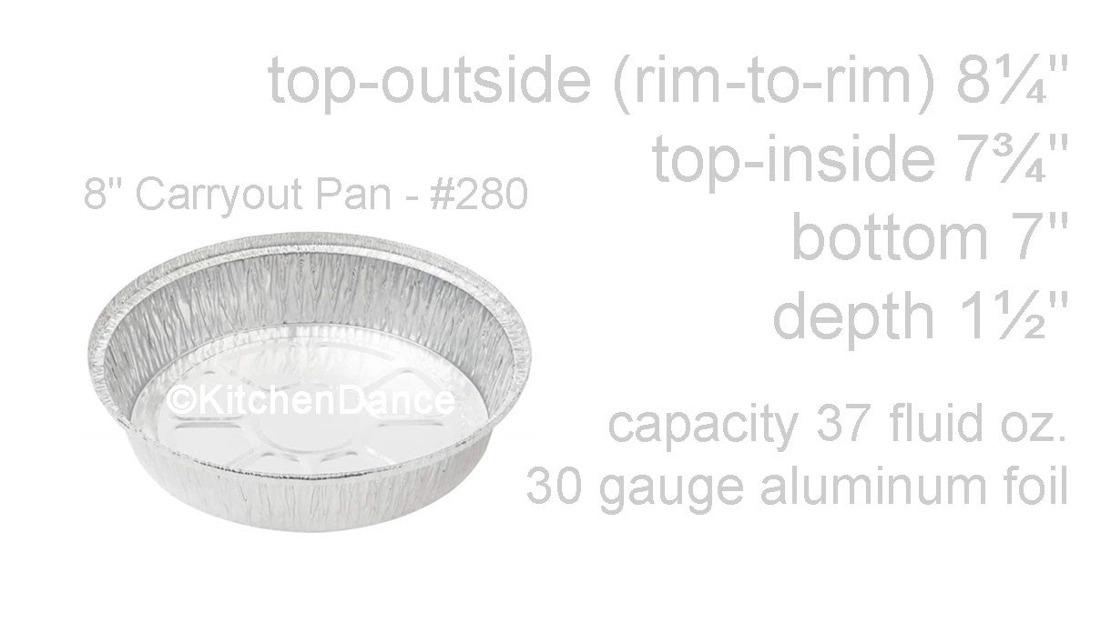 disposable aluminum foil 8" carryout pans / takeout pan, baking pan, food container