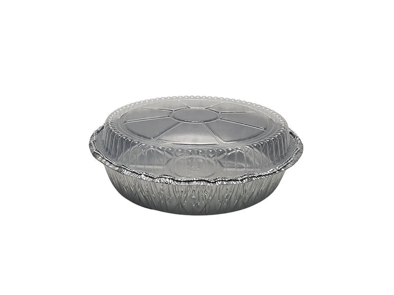 8" Round Carryout Disposable Foil Container with Dome Lid    #280P Western Plastics