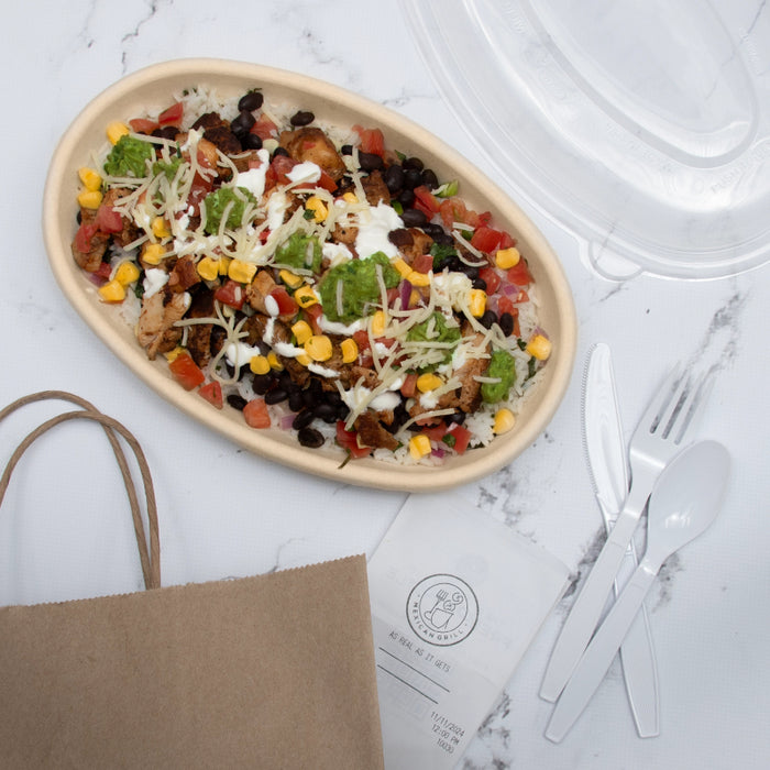 28 oz. PFAS-Free Fiber Oval/Burrito Bowl - #28FBRBB