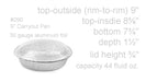 disposable aluminum foil 9" carryout/takeout pans, baking pans, food containers