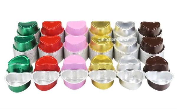 Disposable Mini Heart Shaped Foil Pan   #3055NL KitchenDance